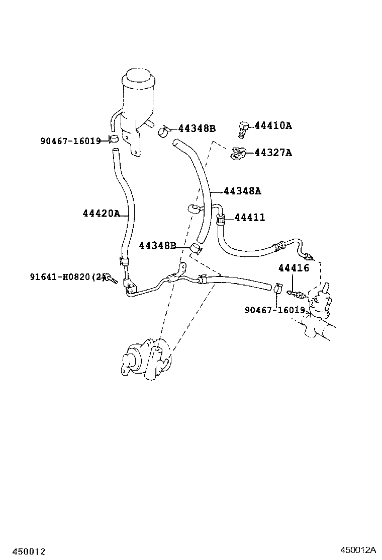 Hose, Oil Reservoir To Pump - 4434812070